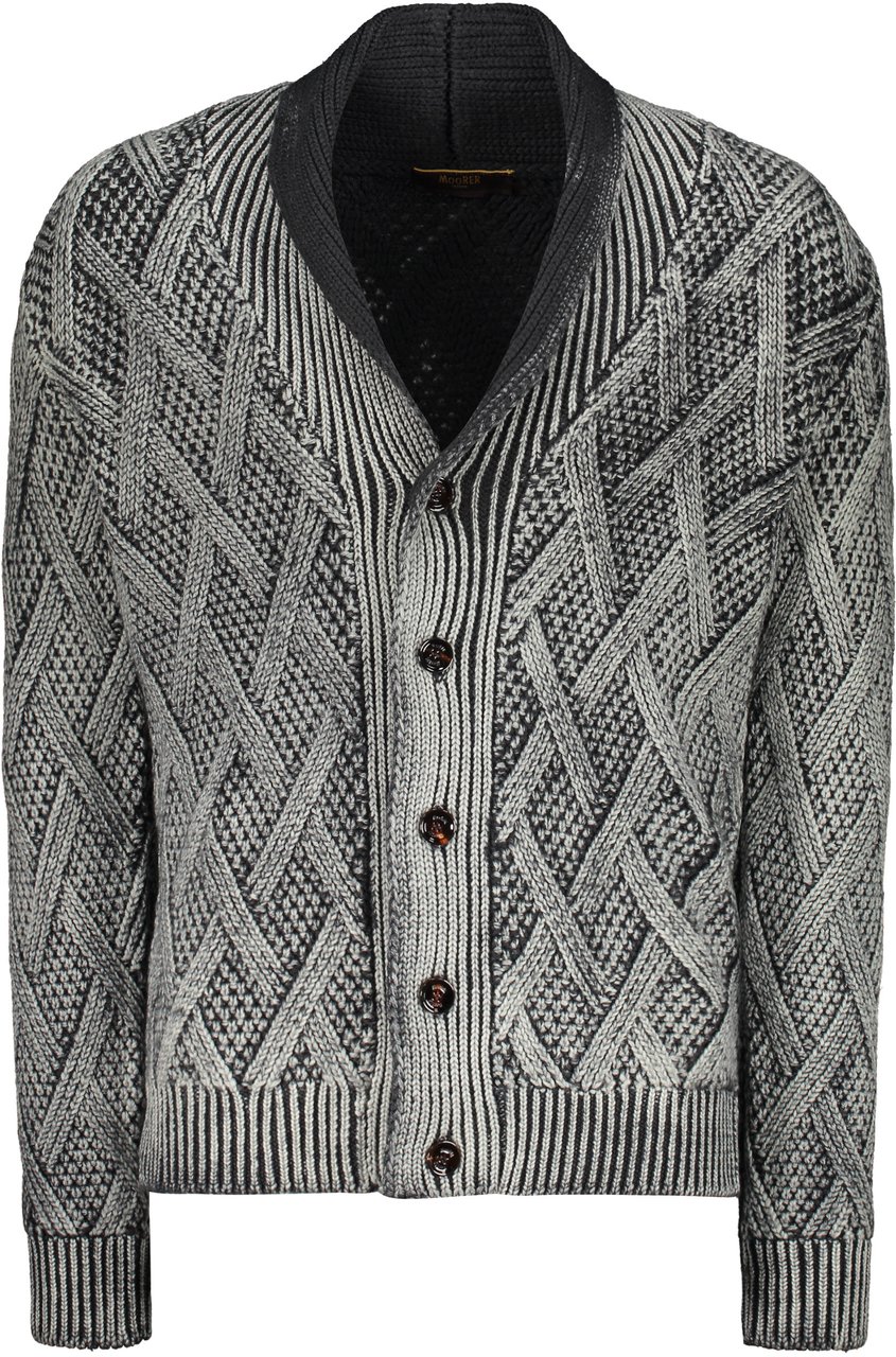Moorer Diamond cardigan Grijs