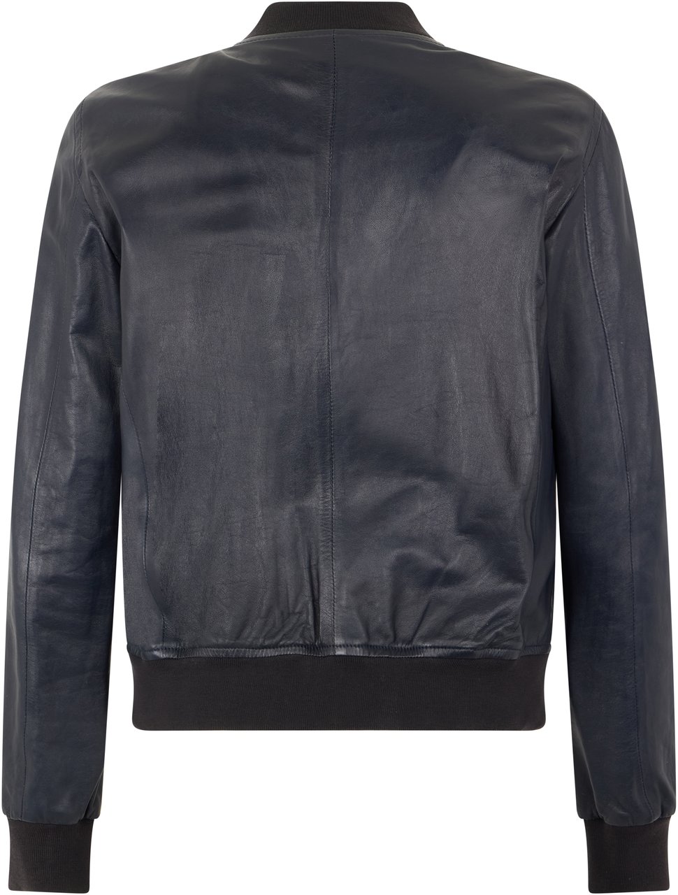 Moorer Blue leather jacket with zip and pockets Roze