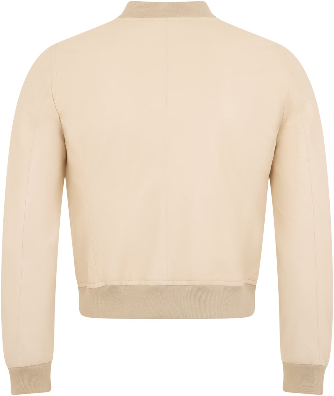 Moorer Beige leather bomber with casual and refined design Neutraal