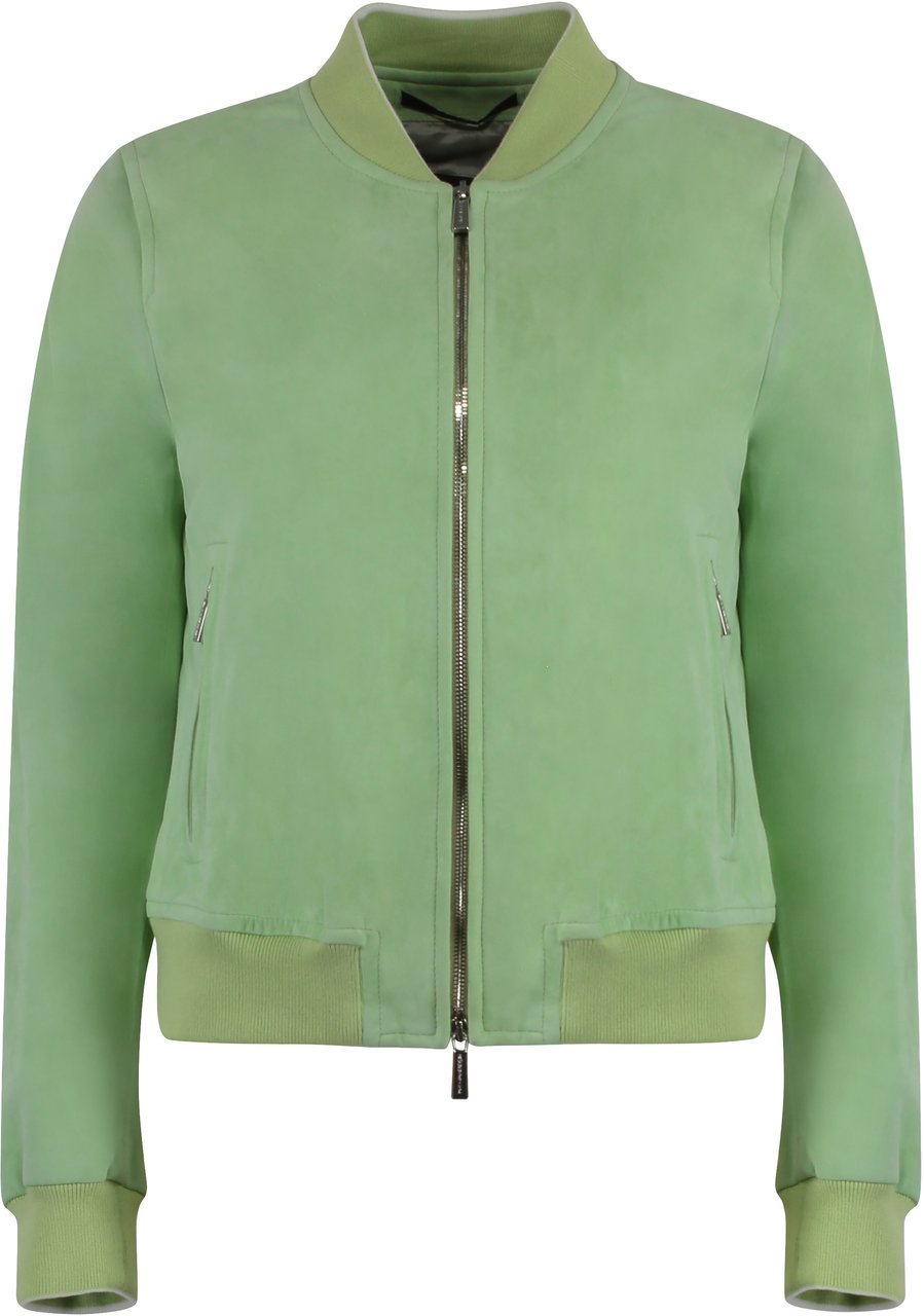 Moorer Lin suede jacket Groen