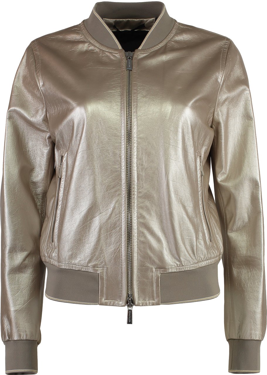 Moorer Pem leather jacket Grijs