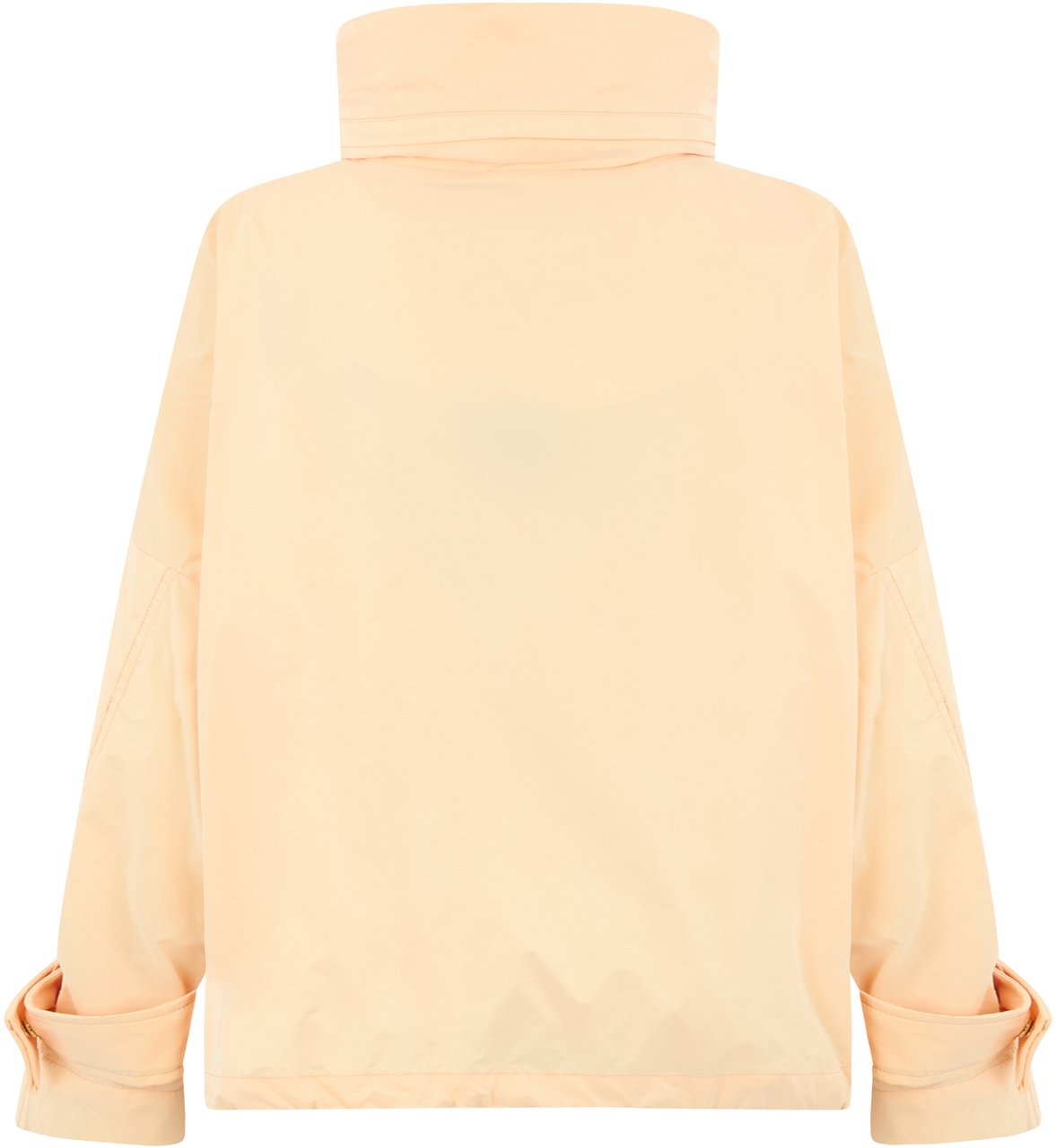 Moorer Oversized salmon down jacket with zip and high collar Oranje