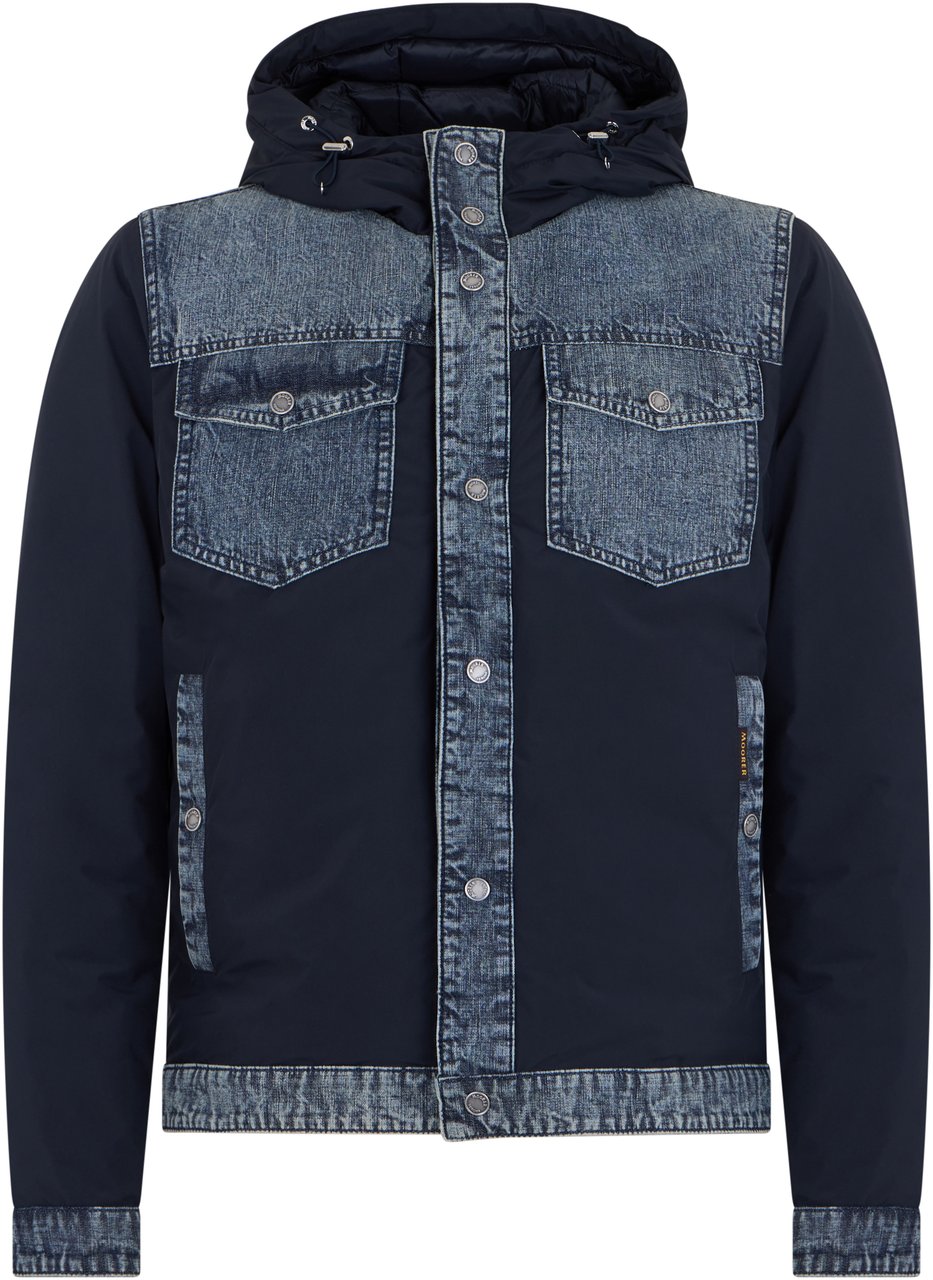 Moorer Modern and versatile padded jacket with hood Blauw