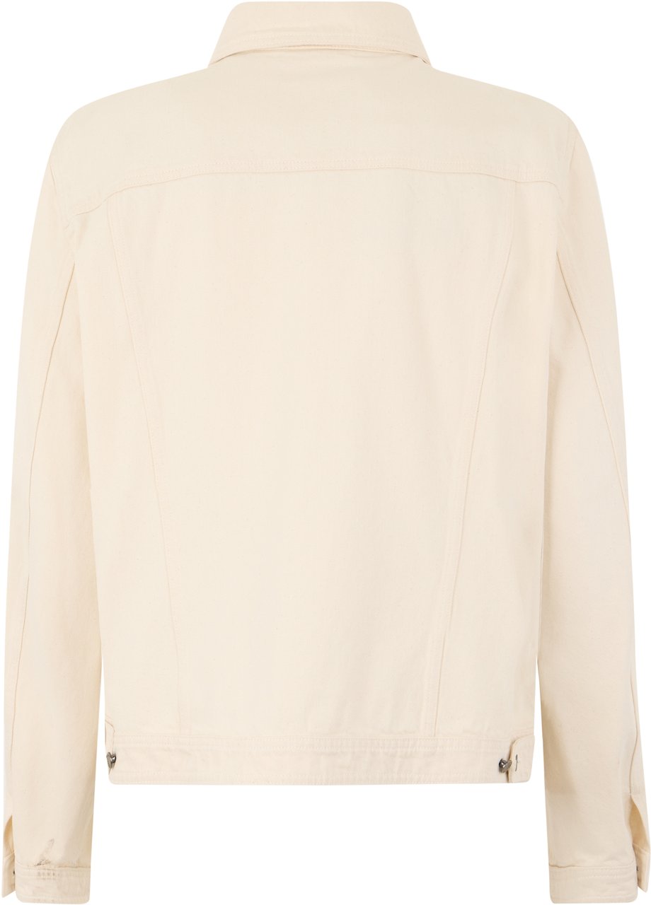 Moorer White cream denim jacket elegant, soft and versatile Neutraal