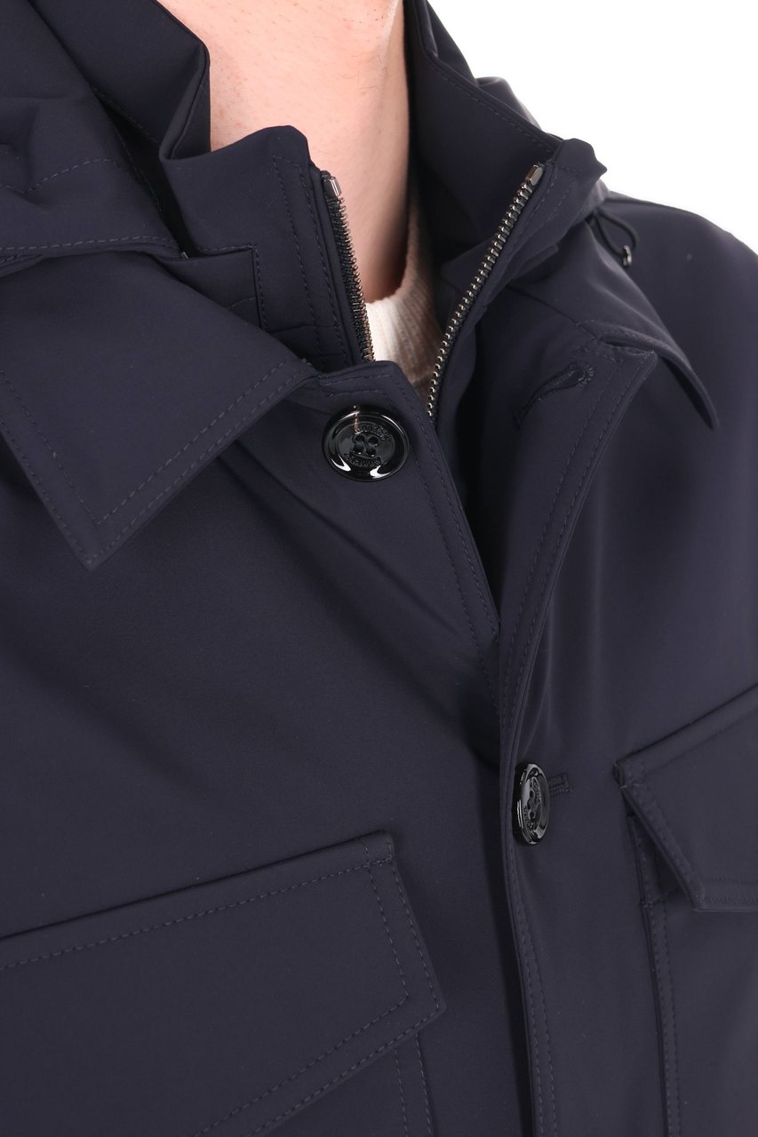 Moorer Maffei-Kr Waterproof Stretch Nylon Overshirt Jacket Zwart