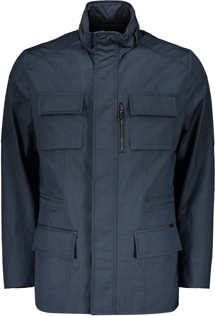 Moorer Blue casual jacket with zip Blauw