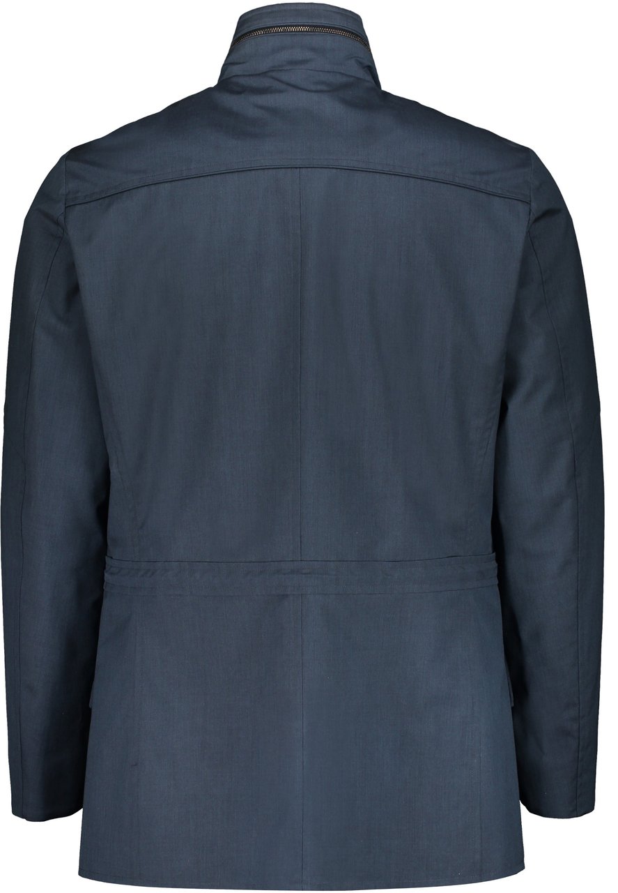 Moorer Blue casual jacket with zip Blauw