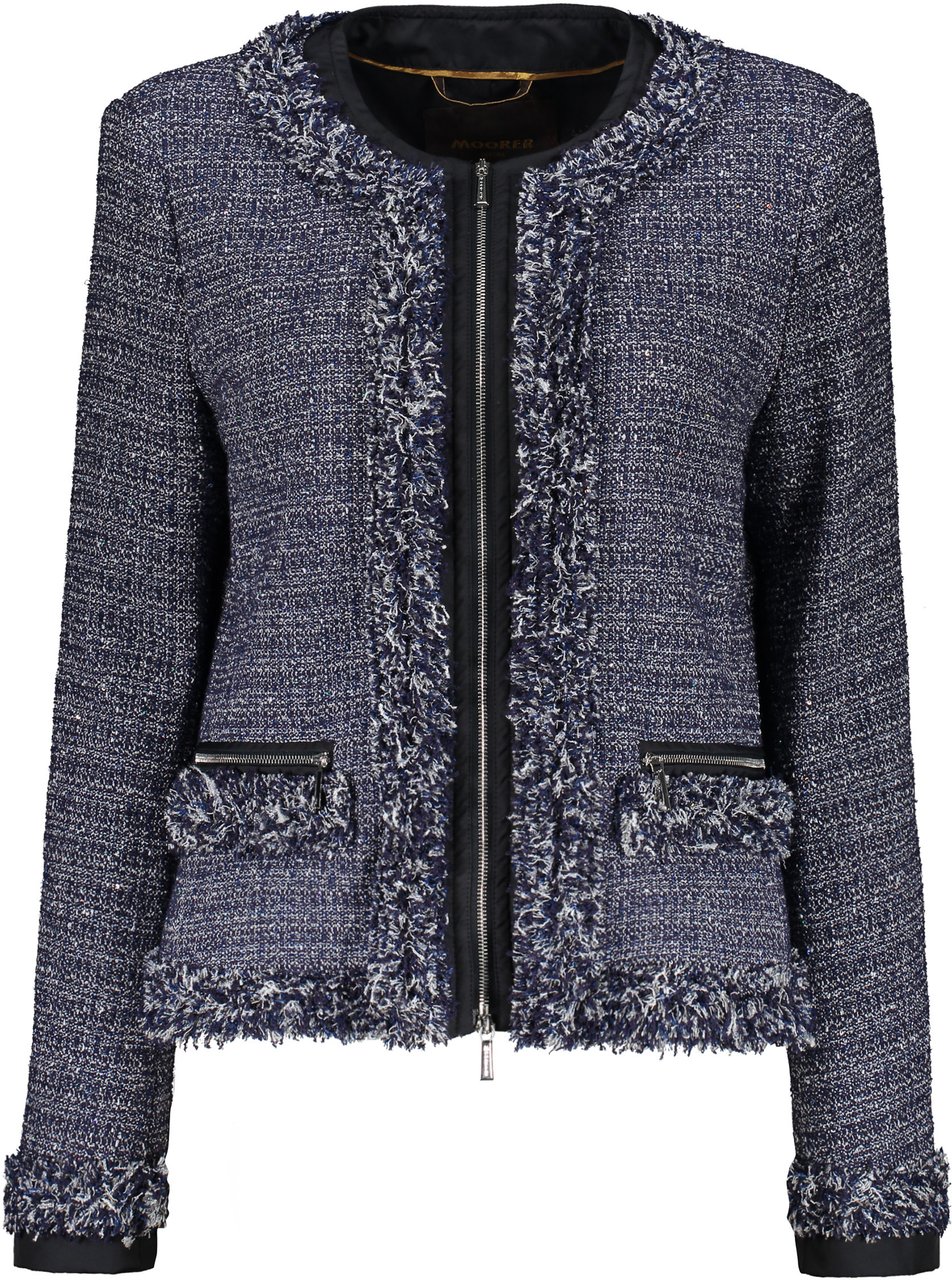 Moorer Mara boucle knit jacket Blauw