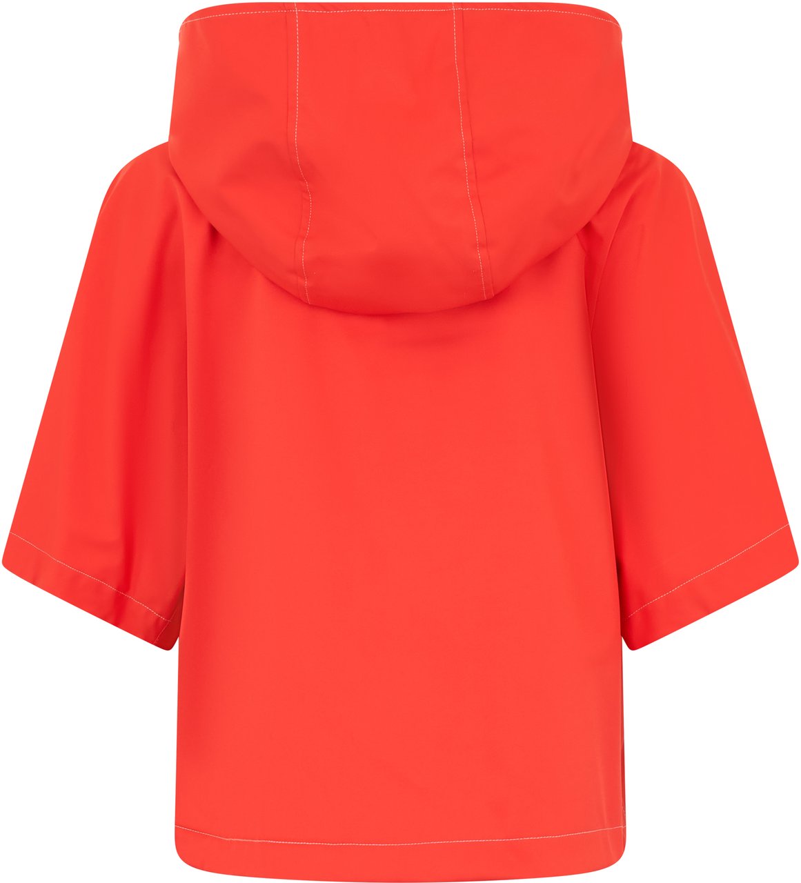 Moorer Short red jacket with hood and pockets. Rood