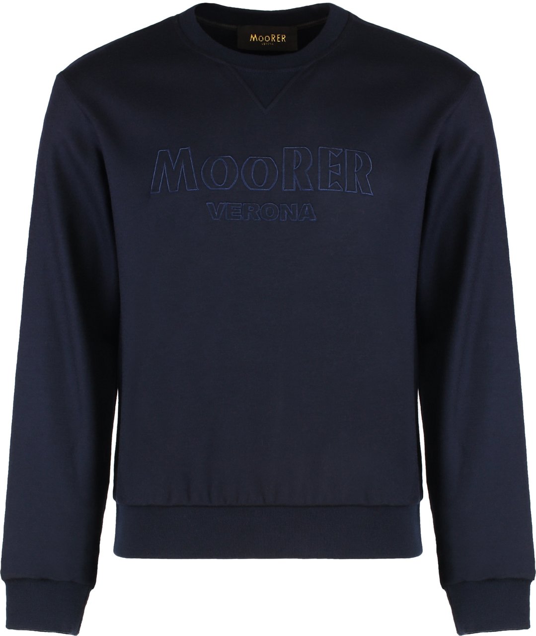Moorer Crew neck sweater in wool blend Blauw