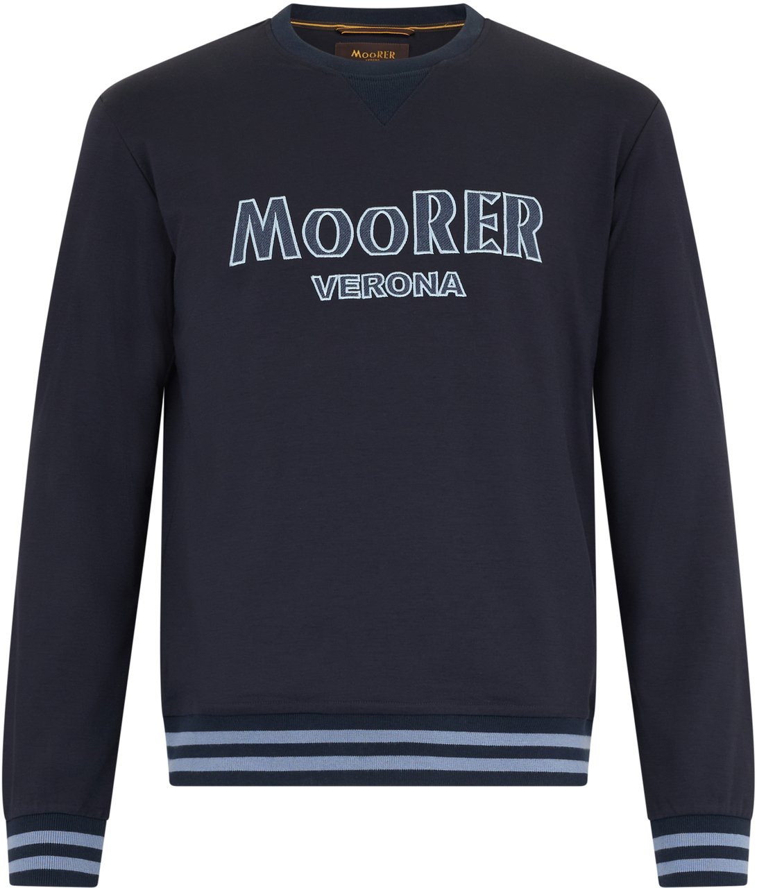 Moorer Dark blue cotton sweatshirt with print. Navy