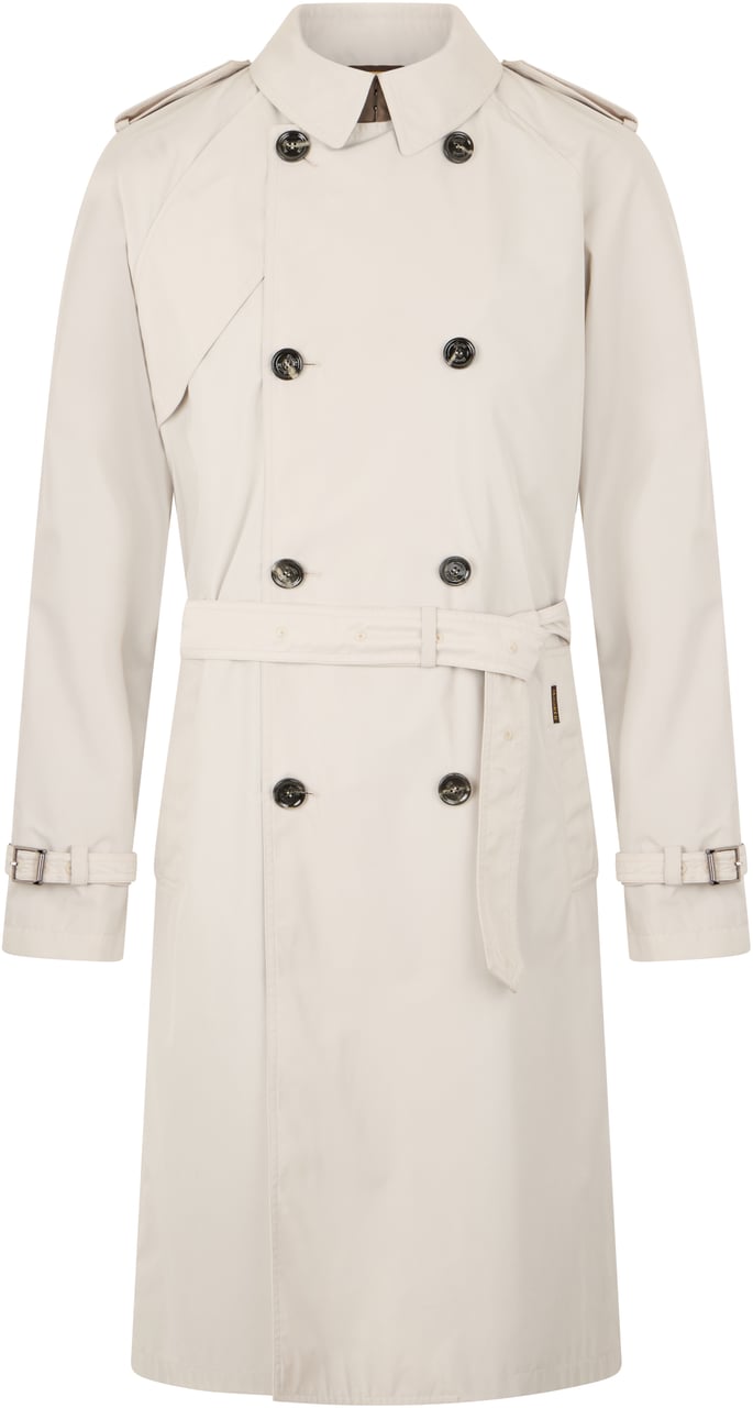 Moorer Elegant sand-colored trench coat with double-breasted closure Neutraal