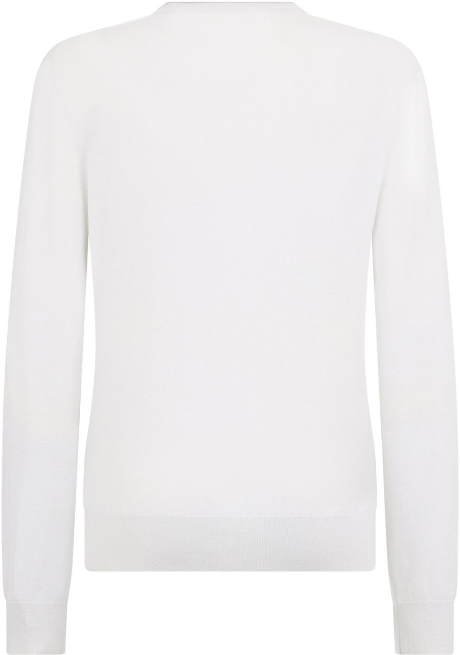 Moorer Light white jacket with elegant zip Zilver