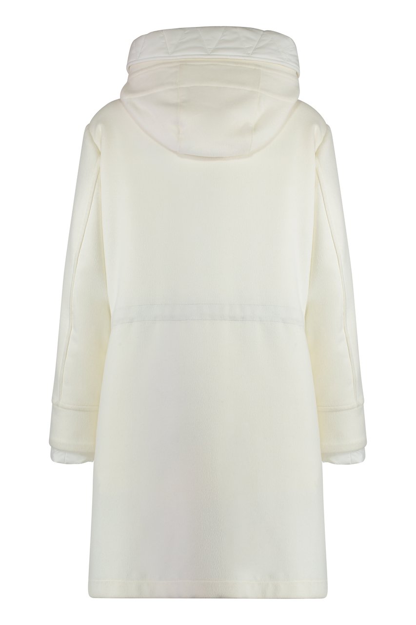 Moorer Megeve single-breasted coat in fabric Wit