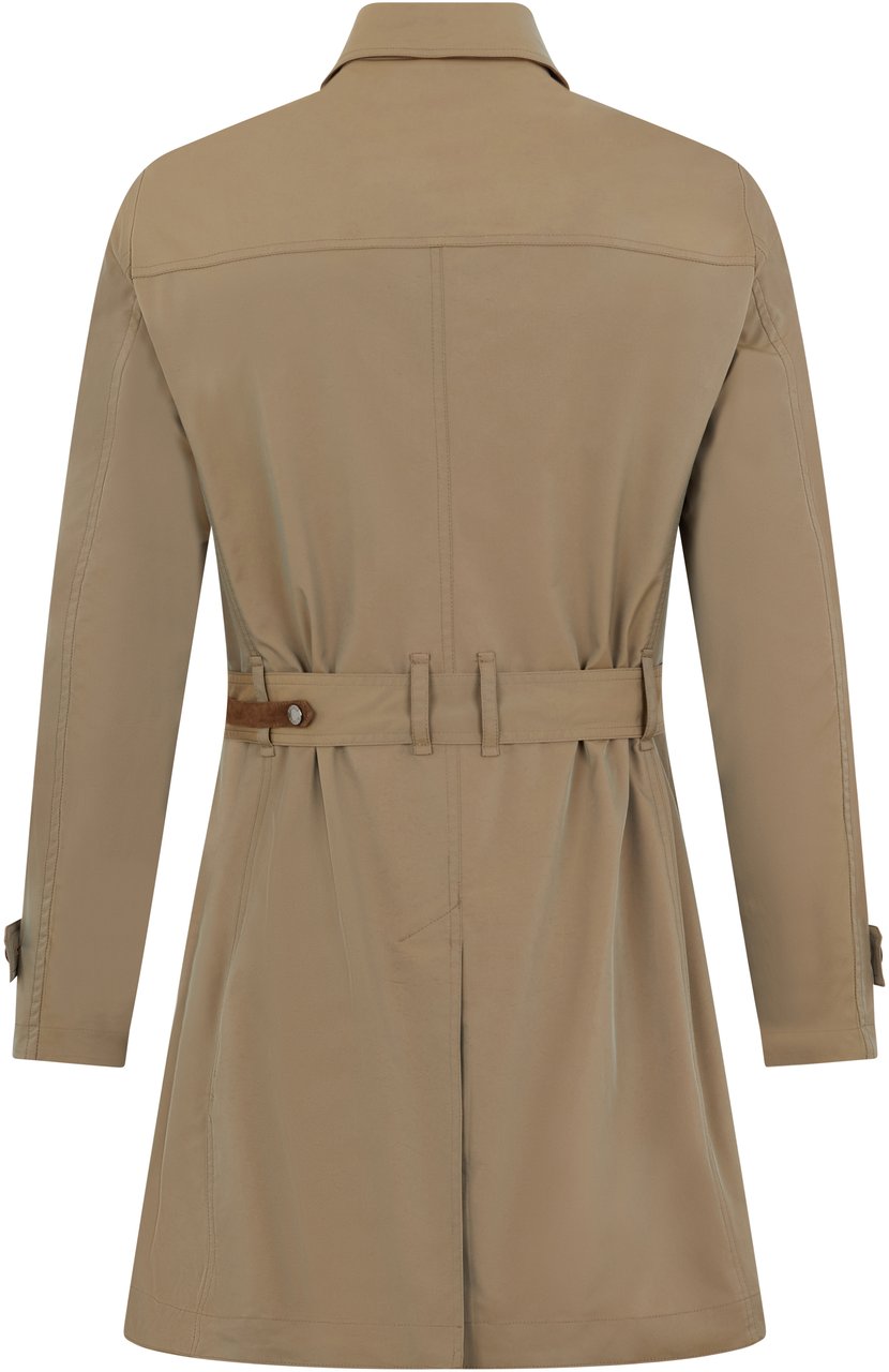 Moorer Elegant Double-breasted Coat with Adjustable Belt Neutraal