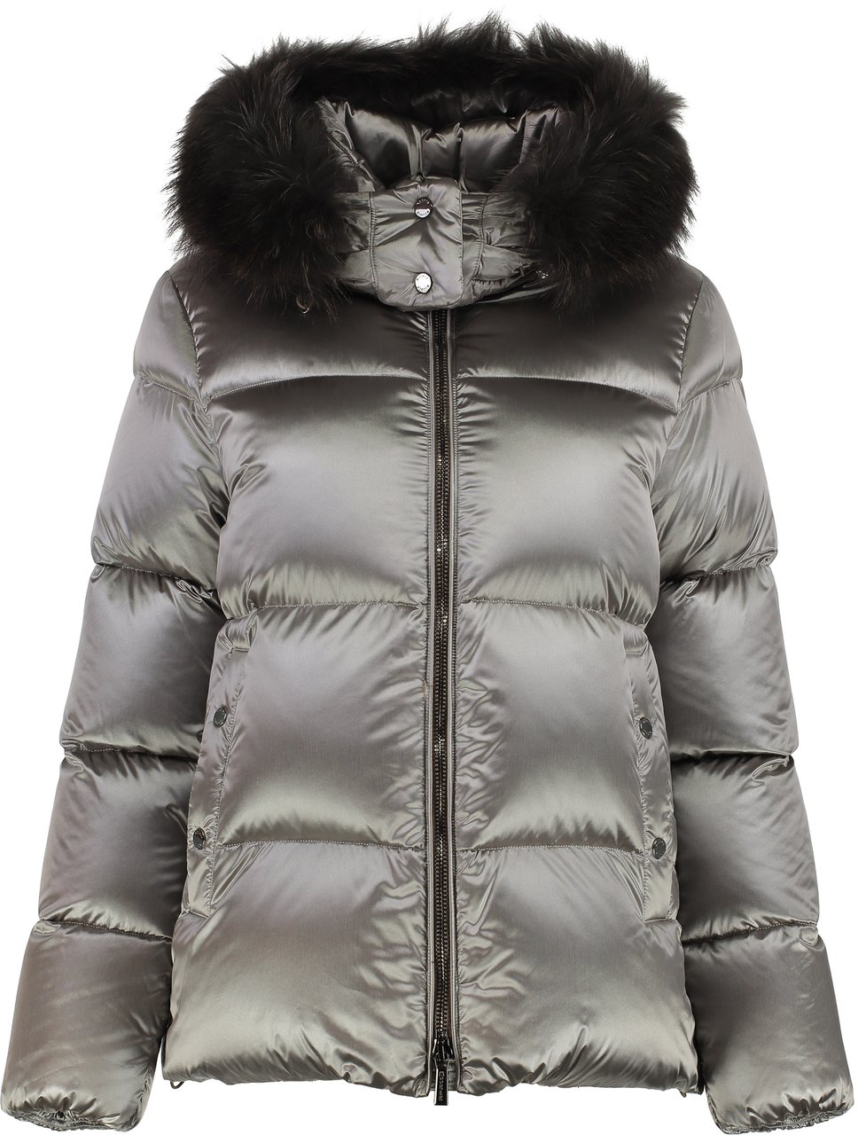 Moorer Melita Hooded short down jacket Grijs