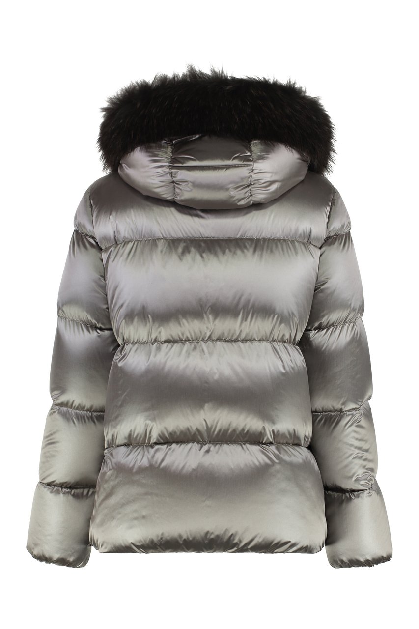 Moorer Melita Hooded short down jacket Grijs