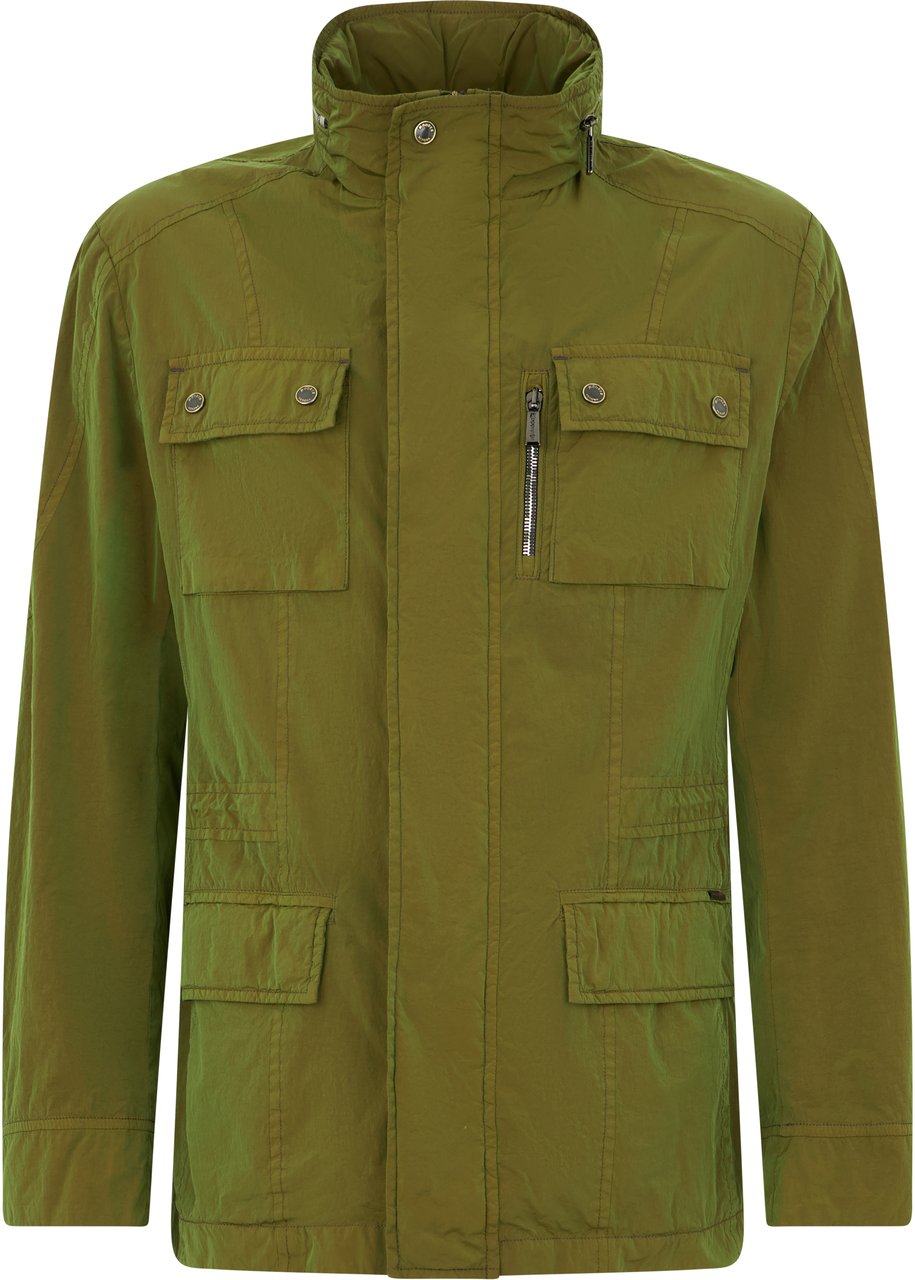Moorer Casual green jacket with practical pockets Lime