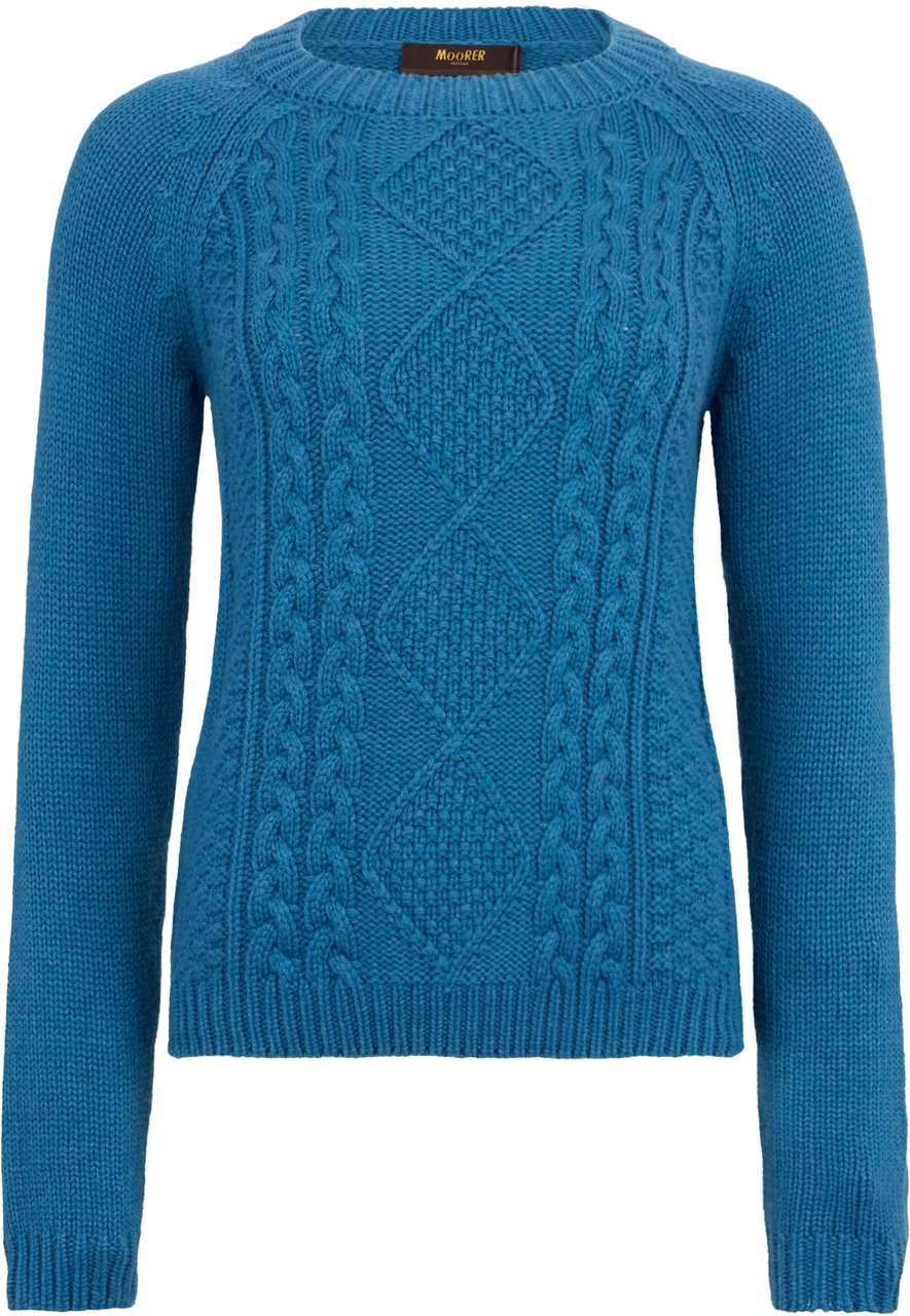 Moorer Crew neck sweater with long sleeves Blauw