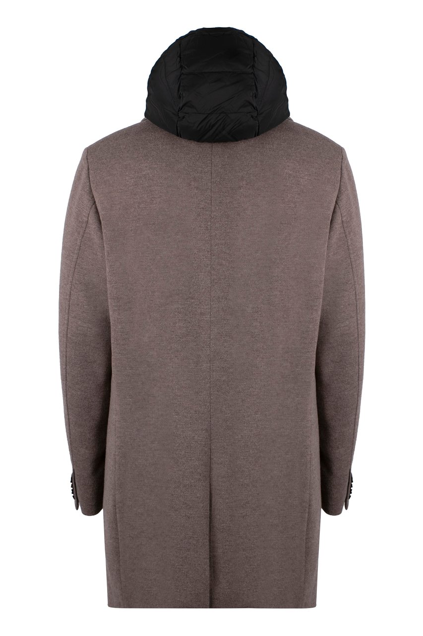 Moorer Mitchel padded wool-blend coat Taupe