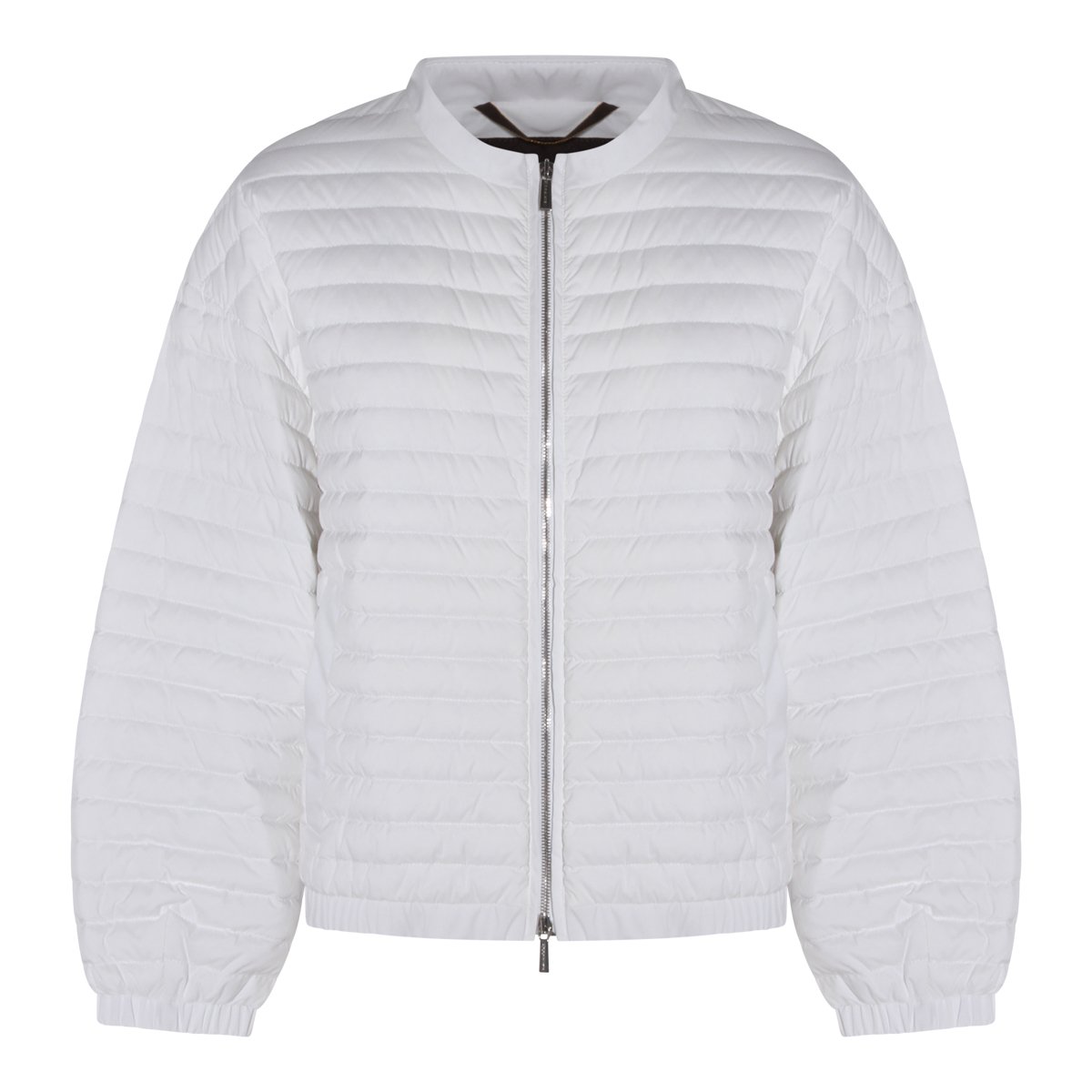 Moorer Grey And White Down Jacket Wit