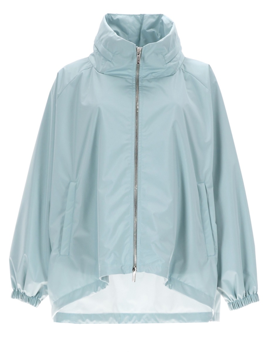 Moorer Lehua-Stp Asymmetrical Hem Zippered Jacket Blauw