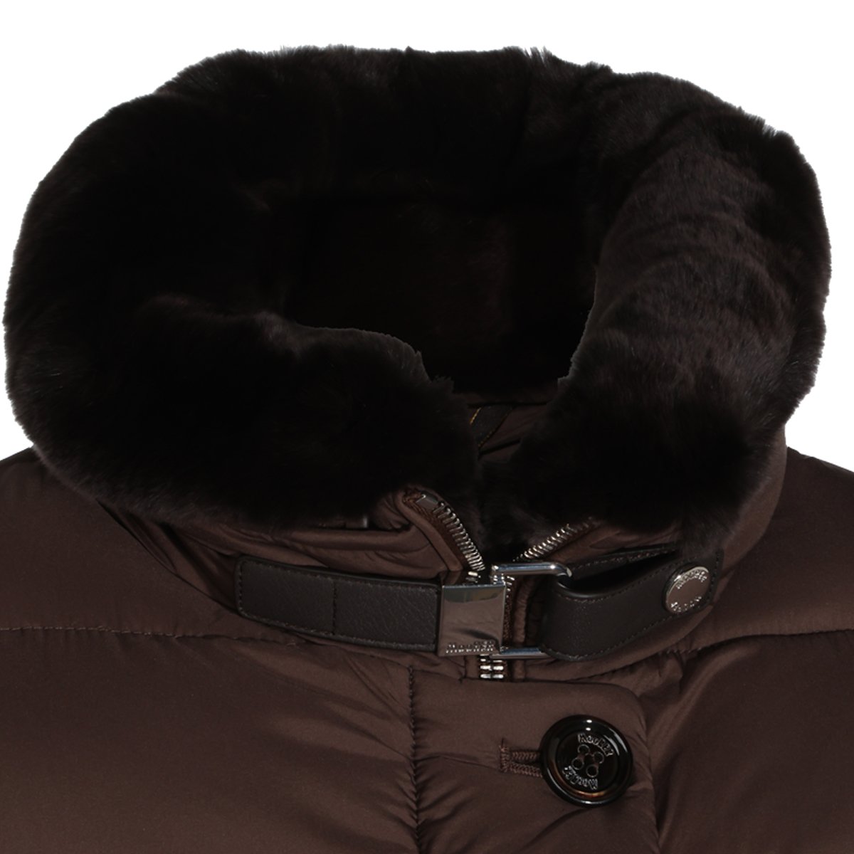 Moorer Mid-Length Quilted Down Jacket Bruin