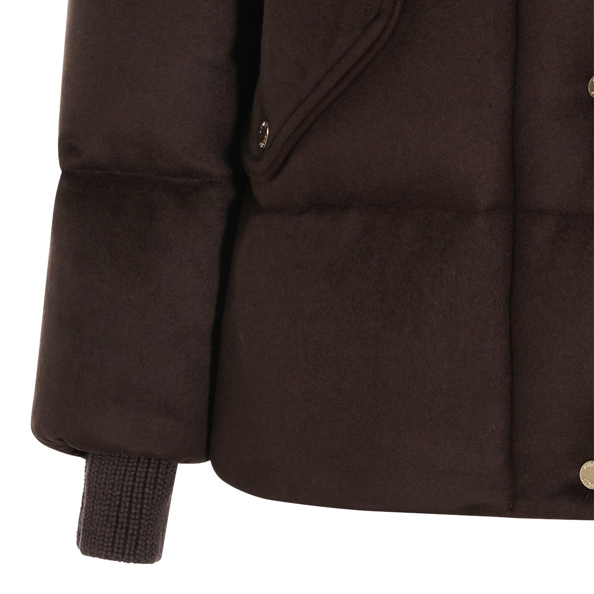 Moorer Chocolate Puffer Down Jacket with High Neck Bruin