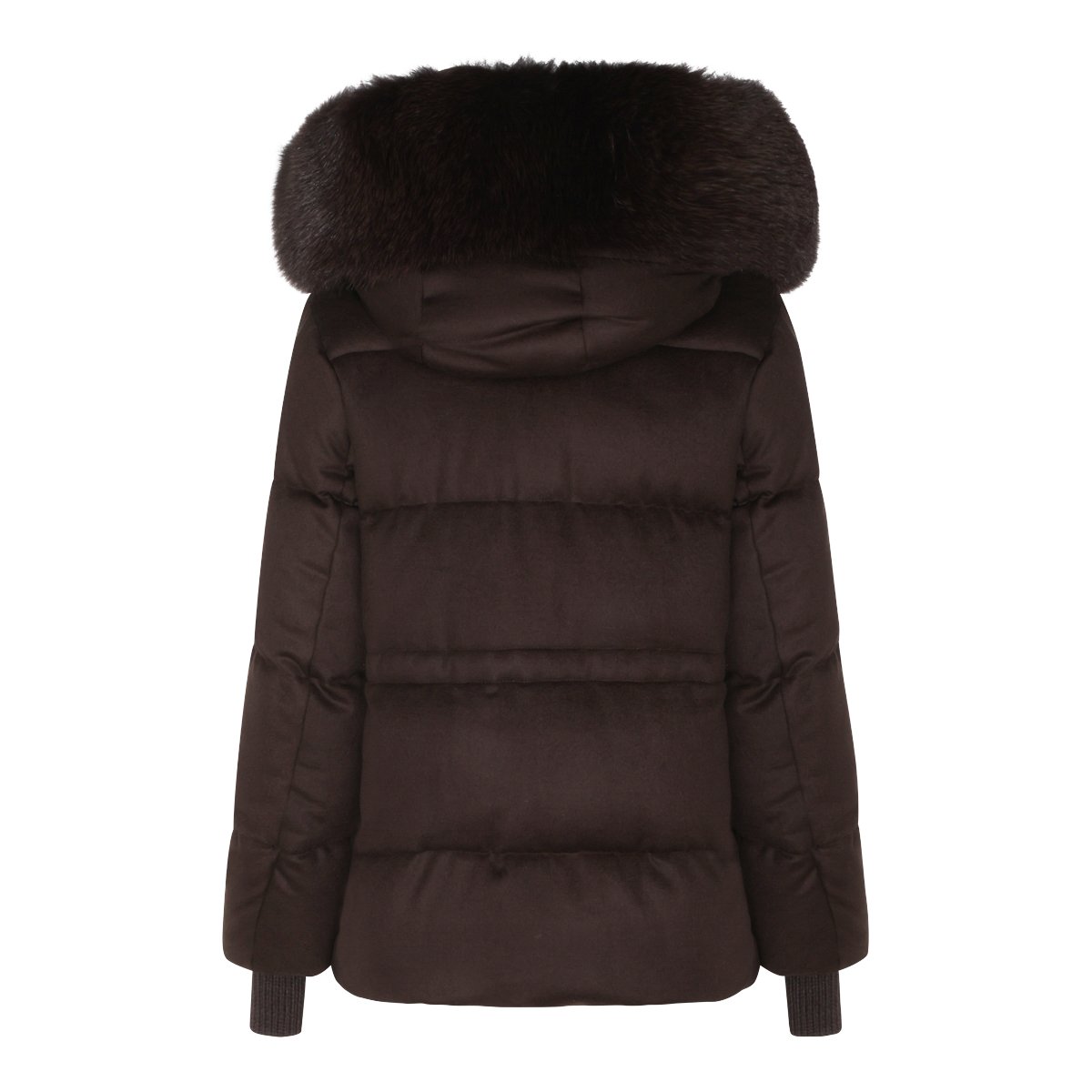Moorer Chocolate Puffer Down Jacket with High Neck Bruin