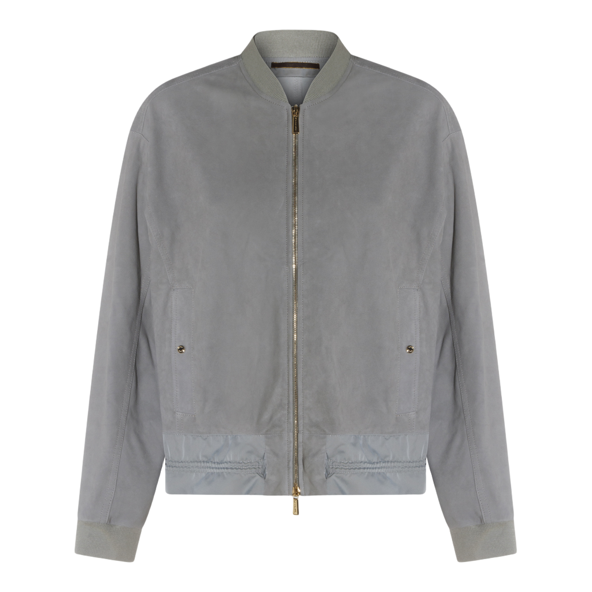 Moorer Matte Finish Jacket with Textured Panel Grijs