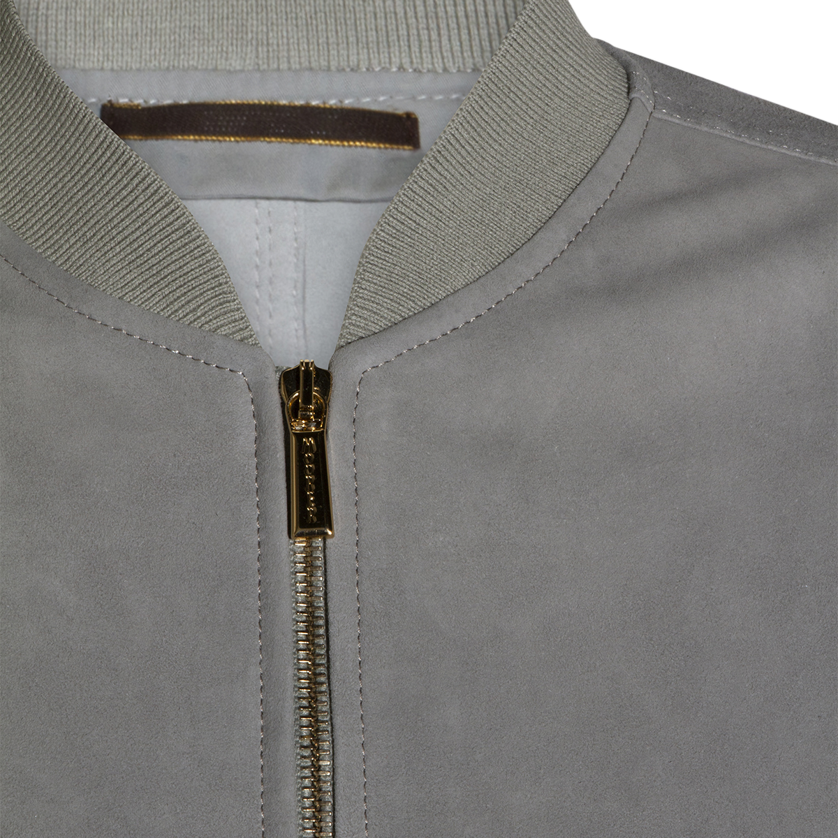 Moorer Matte Finish Jacket with Textured Panel Grijs