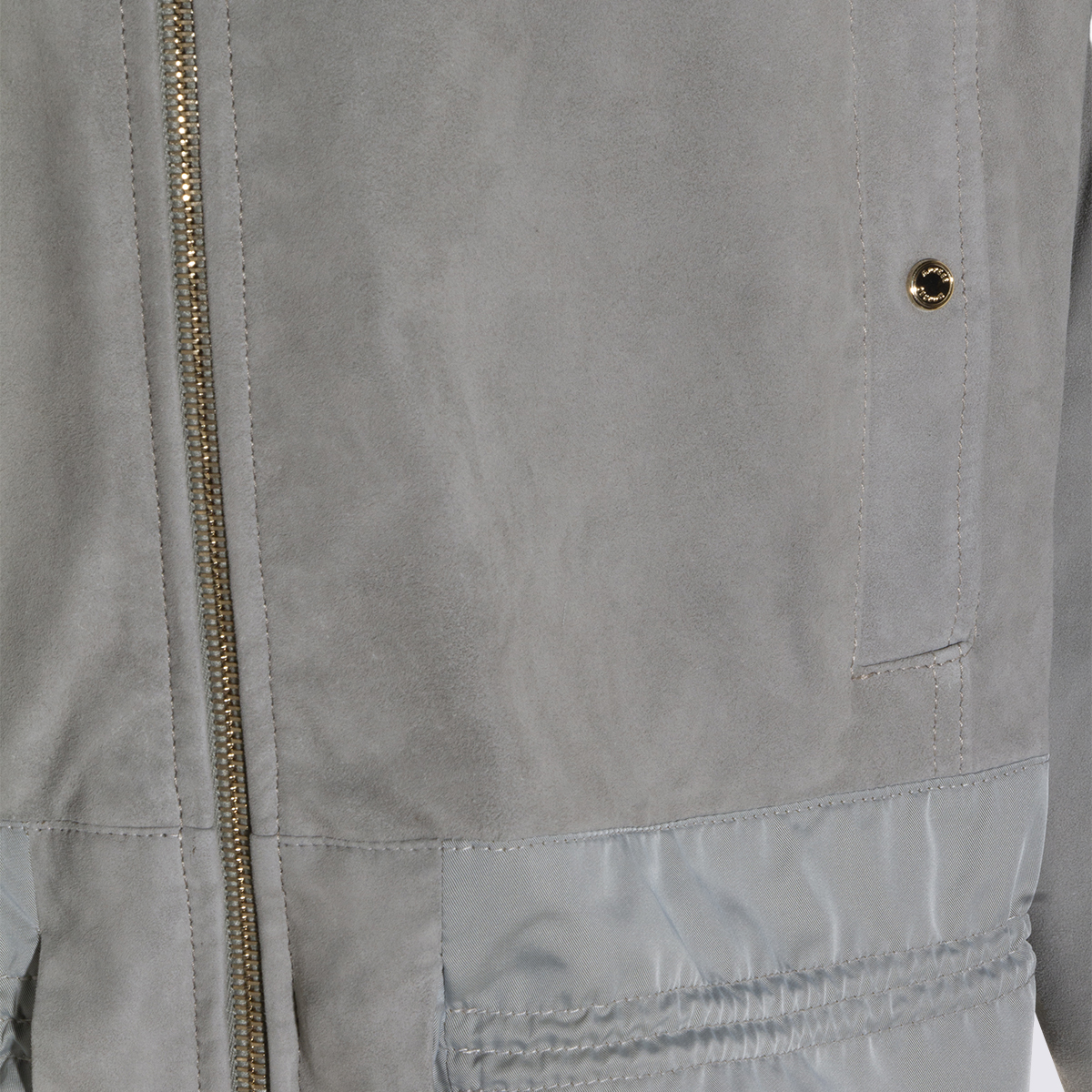 Moorer Matte Finish Jacket with Textured Panel Grijs