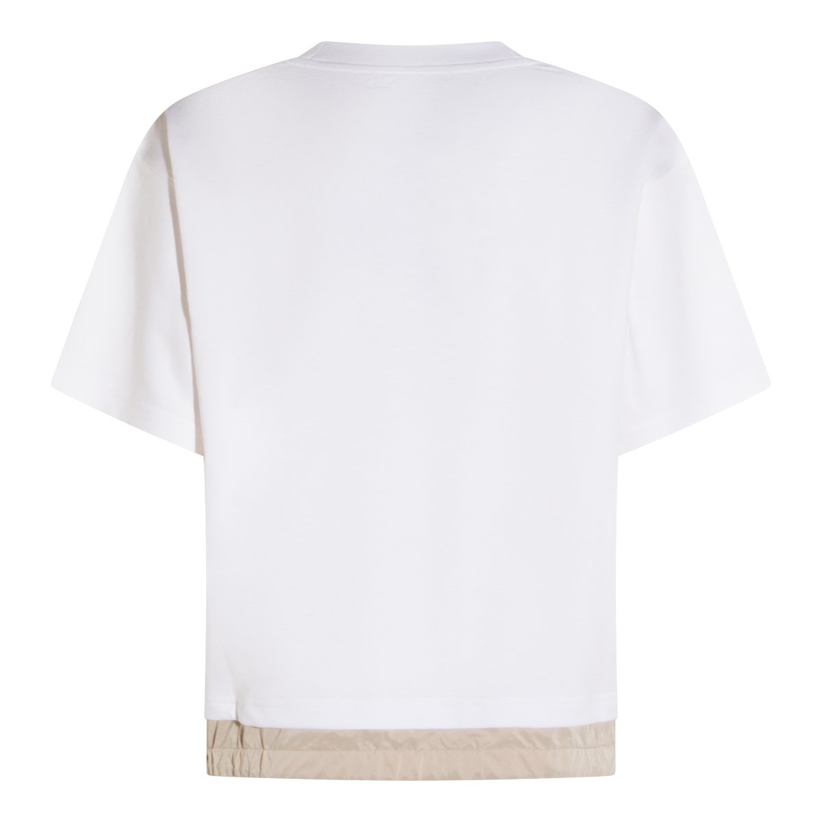 Moorer White And Beige Cotton T-Shirt With Pocket Wit