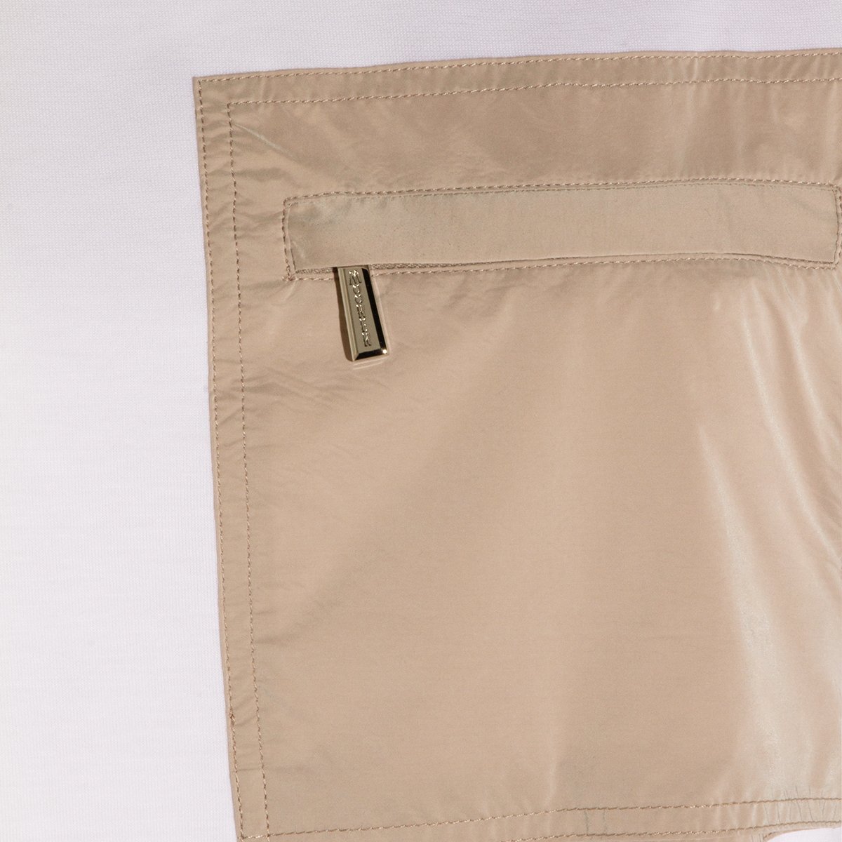 Moorer White And Beige Cotton T-Shirt With Pocket Wit