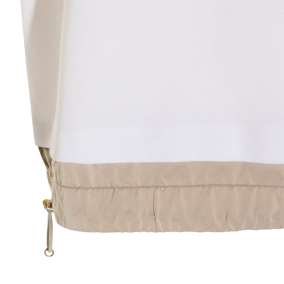 Moorer White And Beige Cotton T-Shirt With Pocket Wit