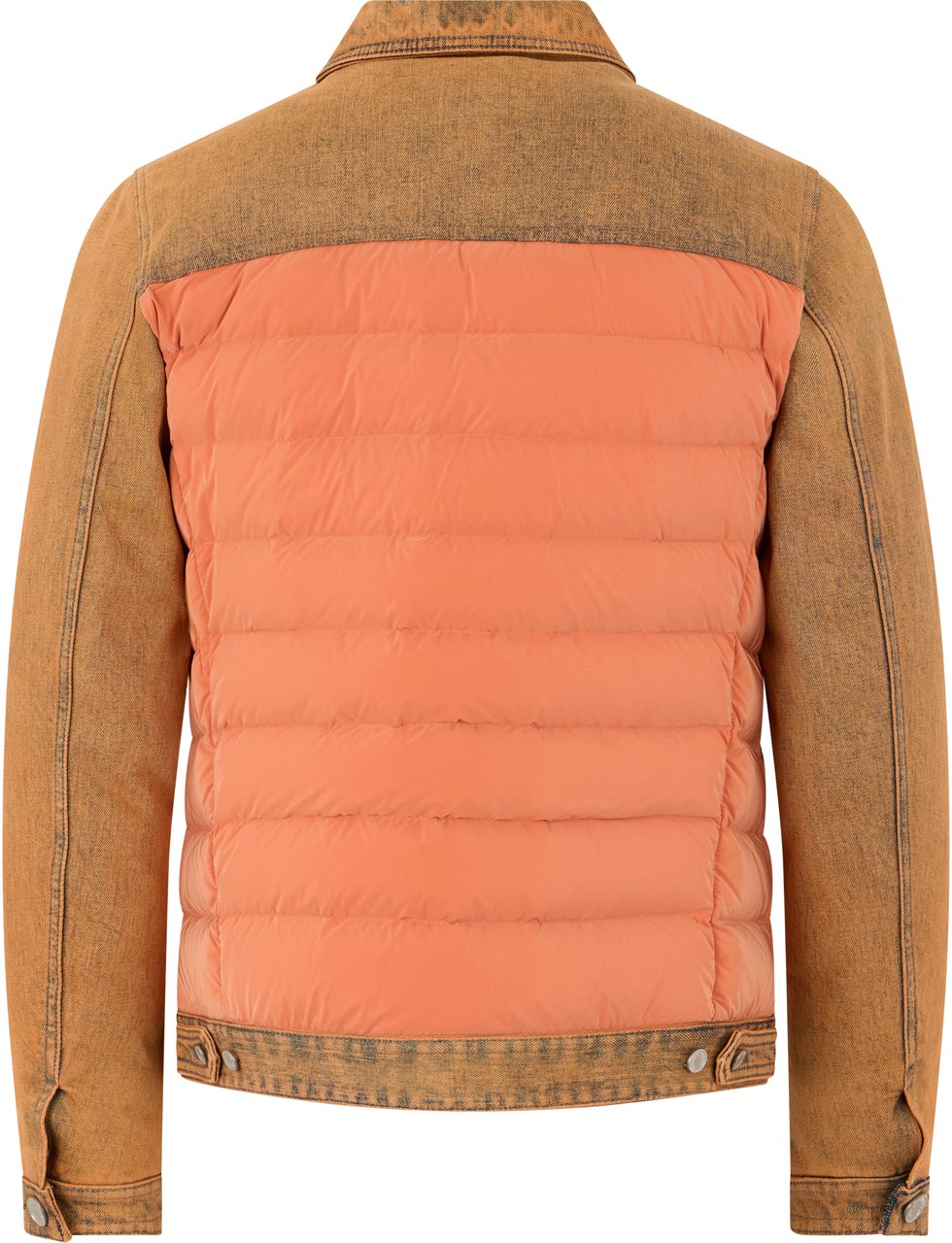 Moorer Orange down jacket with denim inserts Oranje