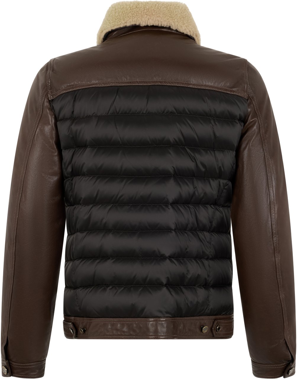 Moorer Quilted jacket with fur collar Bruin