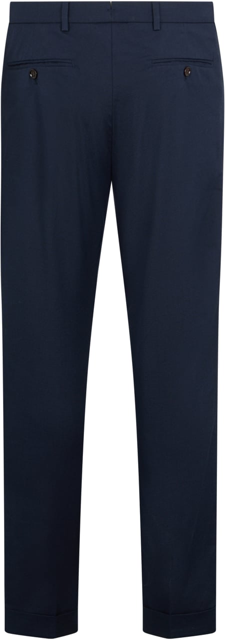 Moorer Elegant and classic trousers made of refined fabric in dark blue color. Blauw