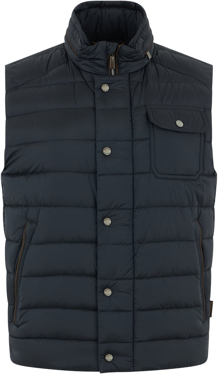 Moorer Dark blue padded gilet, warm and practical Blauw