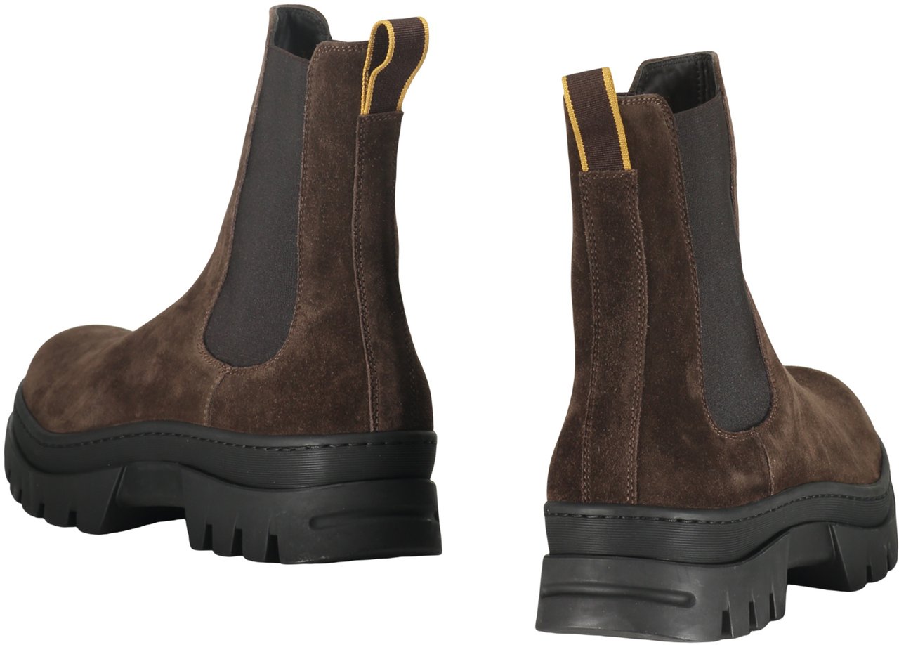 Moorer Elegant brown suede boot with anti-slip Donkergrijs