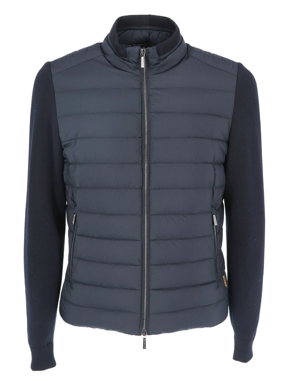 Moorer Quilted Padded Casual Jacket With Ribbed Details Grijs