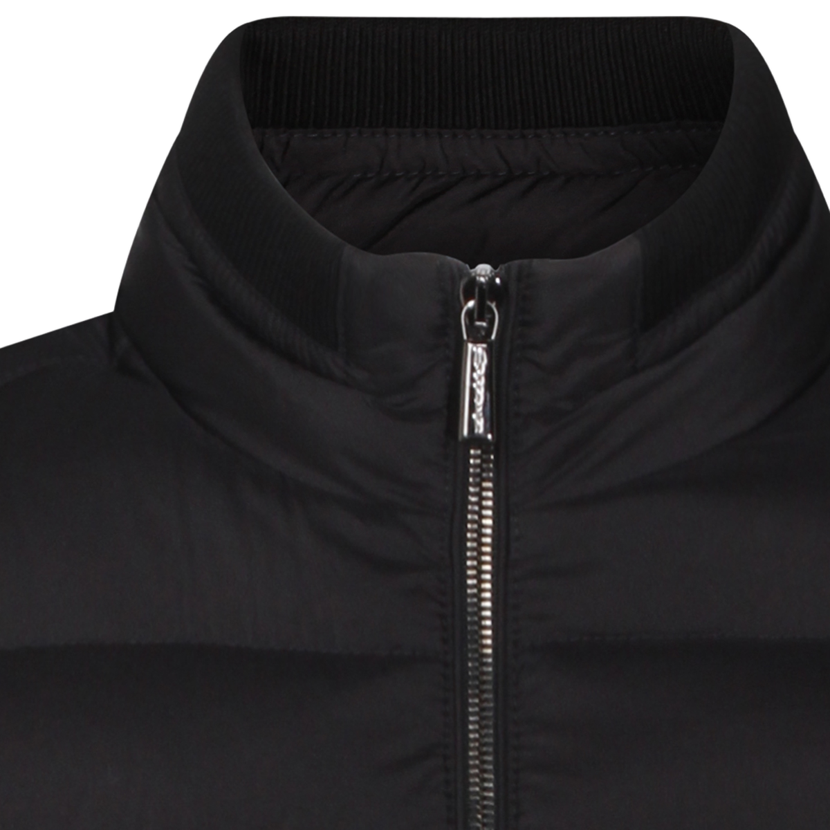 Moorer Tailored Black Coat with Structured Silhouette Zwart