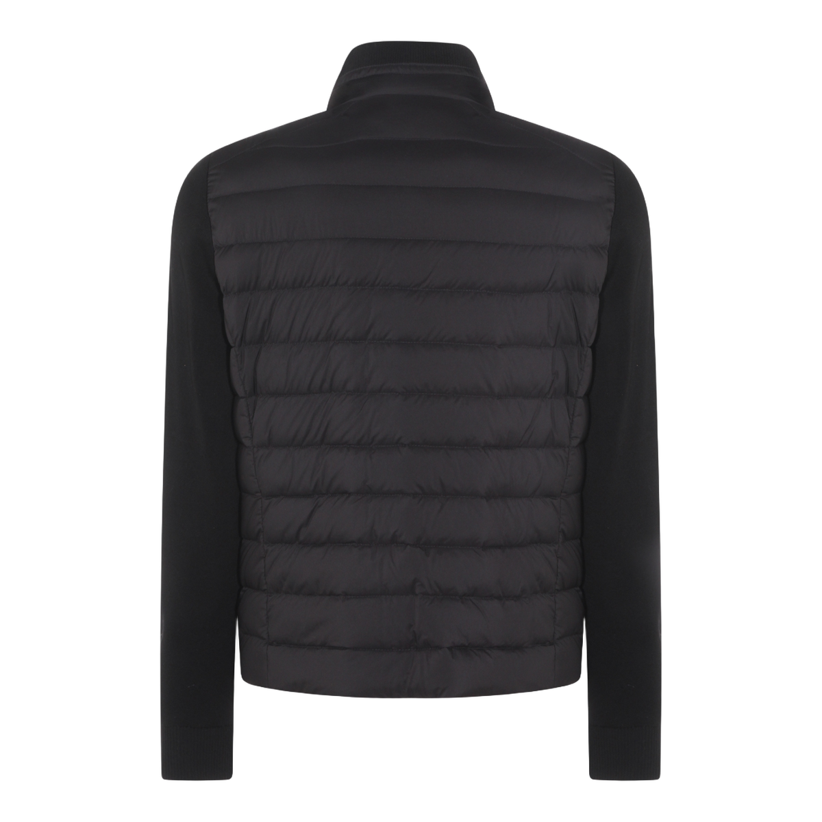 Moorer Tailored Black Coat with Structured Silhouette Zwart