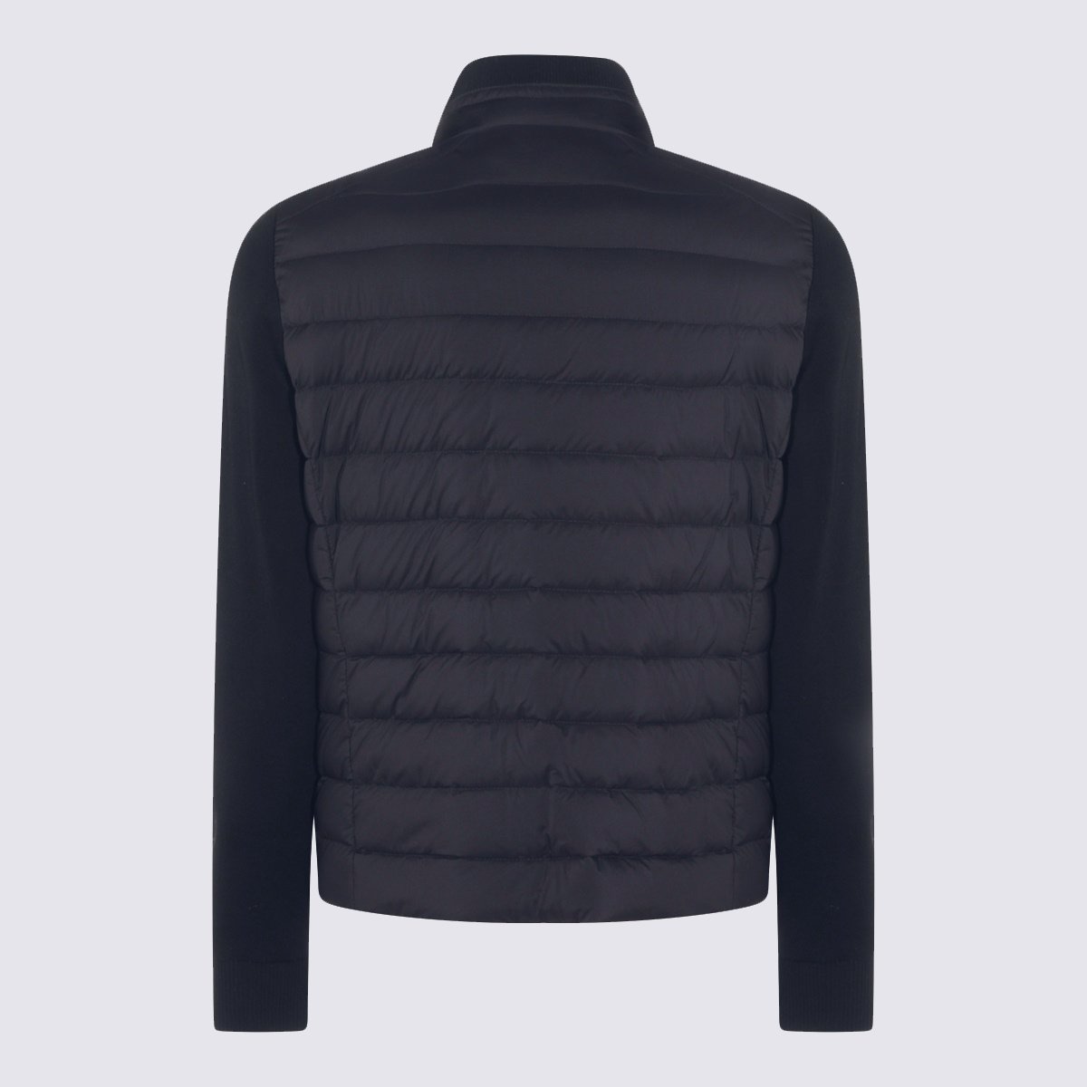 Moorer Quilted Blue Casual Jacket With Padded Front Blauw