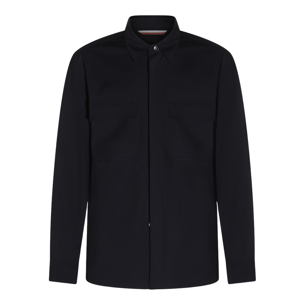 Moorer Black Jacket With Concealed Front Buttons Zwart