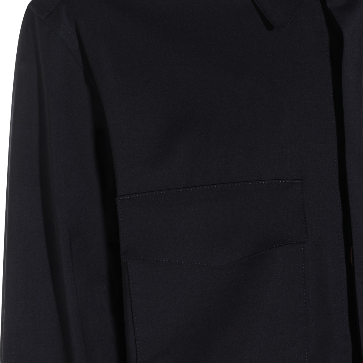 Moorer Black Jacket With Concealed Front Buttons Zwart