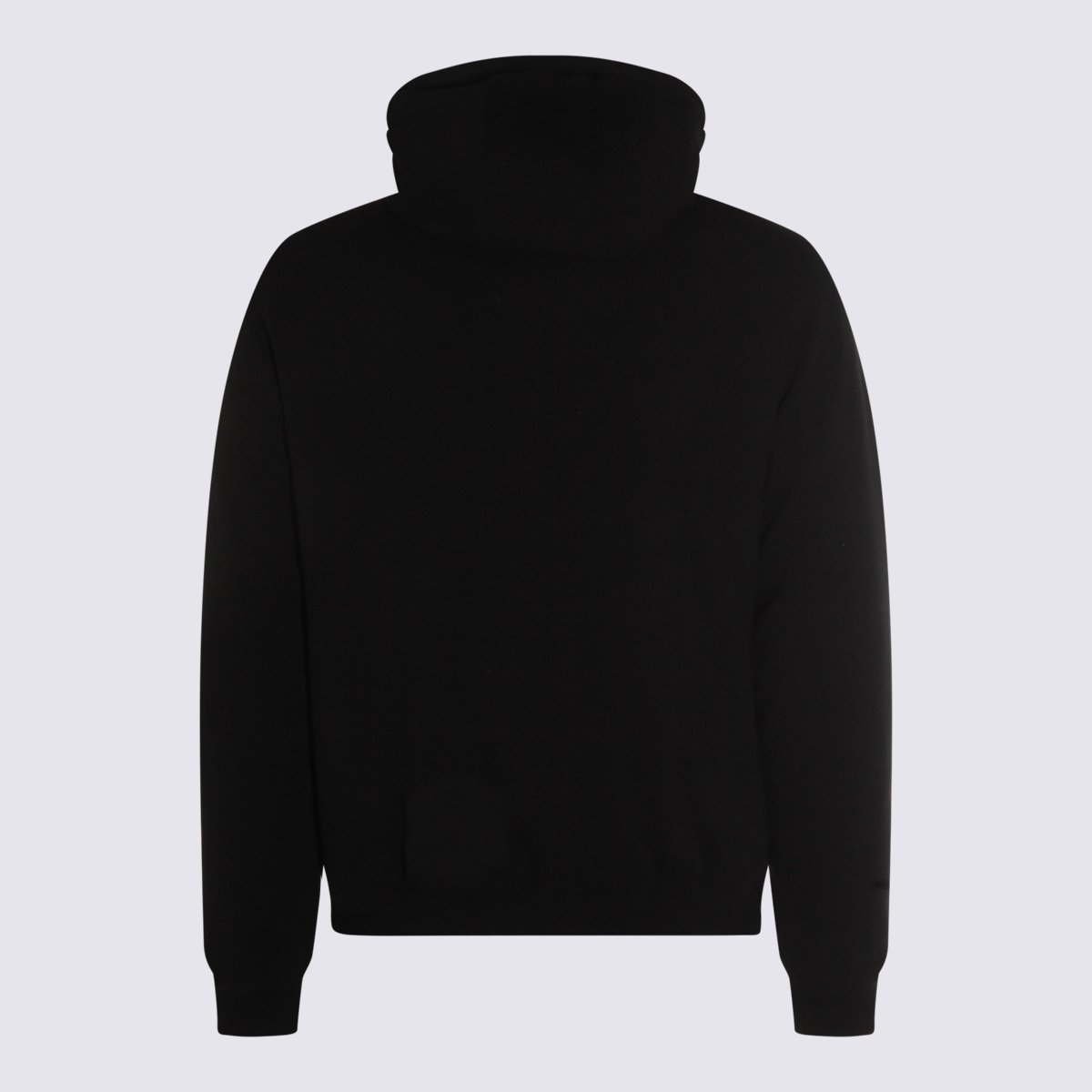 Moorer Minimalist Black Jacket With Hood And Fitted Hem Zwart