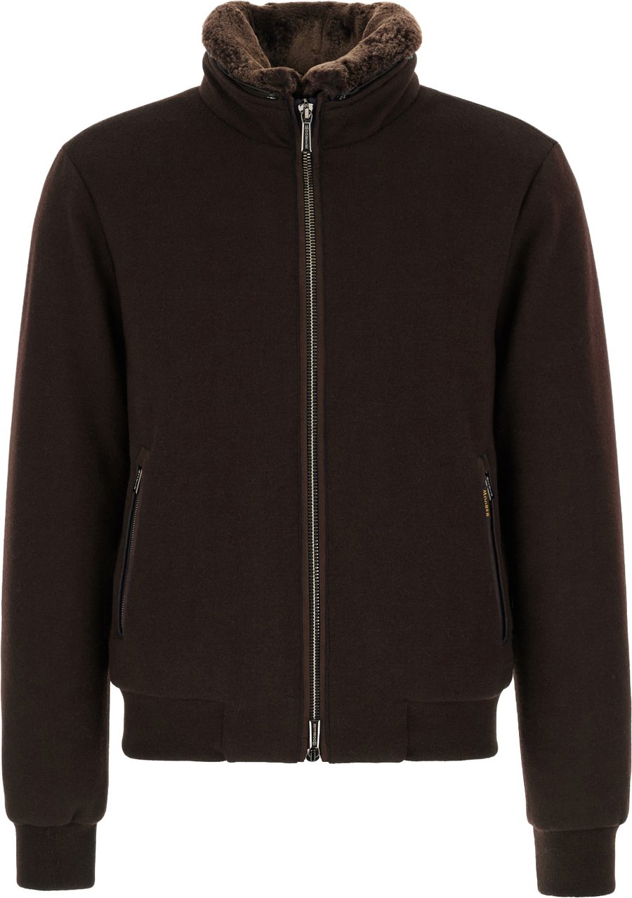 Moorer Dark brown wool blend Bellati down jacket Bruin