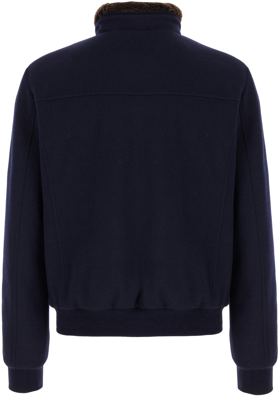 Moorer Midnight blue wool blend Bellati down jacket Blauw