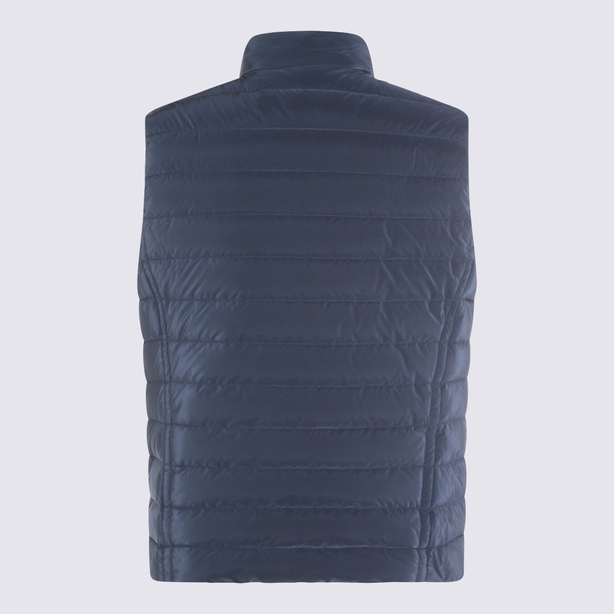 Moorer Structured Denim Coat with Classic Design and Button Closures Blauw